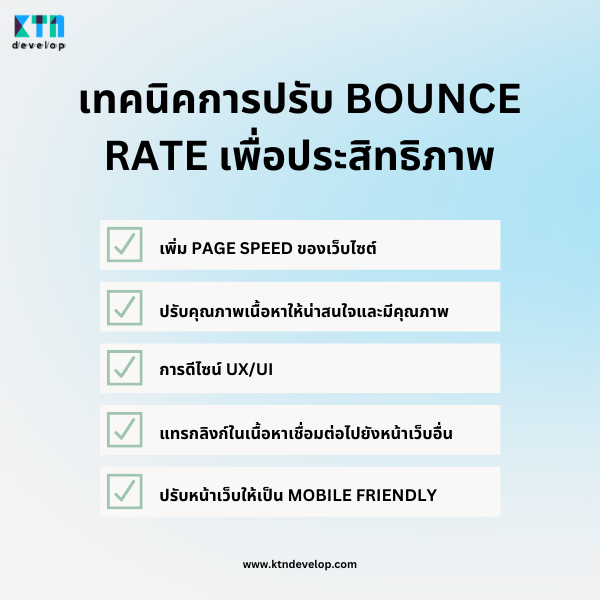 เทคนิคการปรับ Bounce Rate เพื่อให้การรับทำ SEO มีประสิทธิภาพ